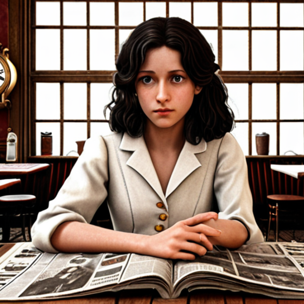 **Reverse: 1999 Fan Art:** A beautifully detailed illustration of a Time Reverser character in a Parisian café setting, surrounded by historical newspapers and vintage clocks, showcasing the game's aesthetic.