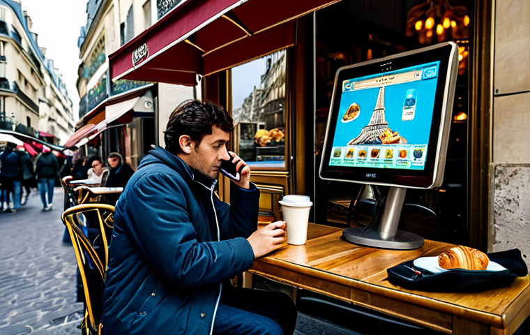 The Strategist**
A French gamer intensely focused on their mobile phone, illuminated by the screen, sitting at a cafe table in Paris. In front of them is a cafe au lait and a croissant. The cafe has a classic Parisian awning and outdoor seating. The phone displays a Reverse: 1999 game screen. They are surrounded by the hustle and bustle of Parisian life. Appropriate attire, fully clothed, safe for work, professional, perfect anatomy, natural proportions, high quality, professional photography.
**