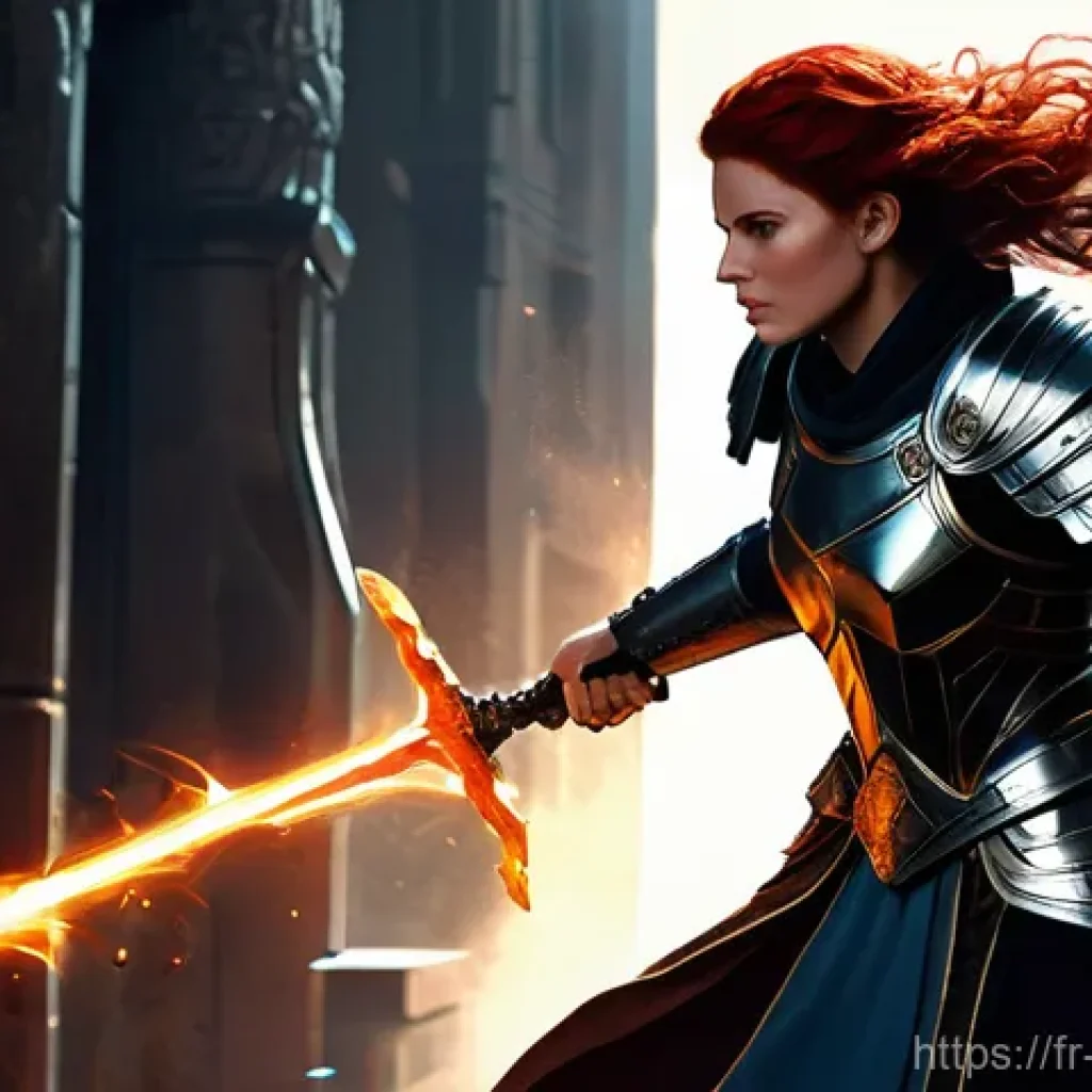 리버스 1999 속성별 최강 조합 - **Prompt 1: Centurion's Fiery Onslaught**
"A powerful female warrior, reminiscent of Centurion f...