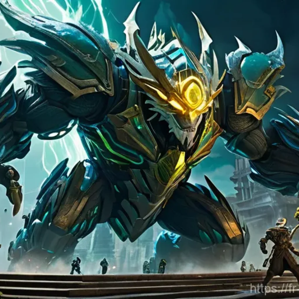 리버스 1999 공략 사이트 추천 - A dynamic wide shot of a team of three 'Reverse: 1999' characters engaged in an intense battle again...