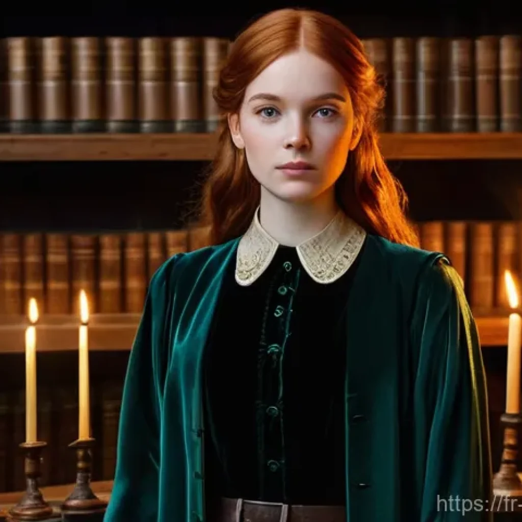 리버스 1999 글로벌 업데이트 리뷰 - **Prompt:** A young woman with long, flowing auburn hair and bright, inquisitive amber eyes stands i...