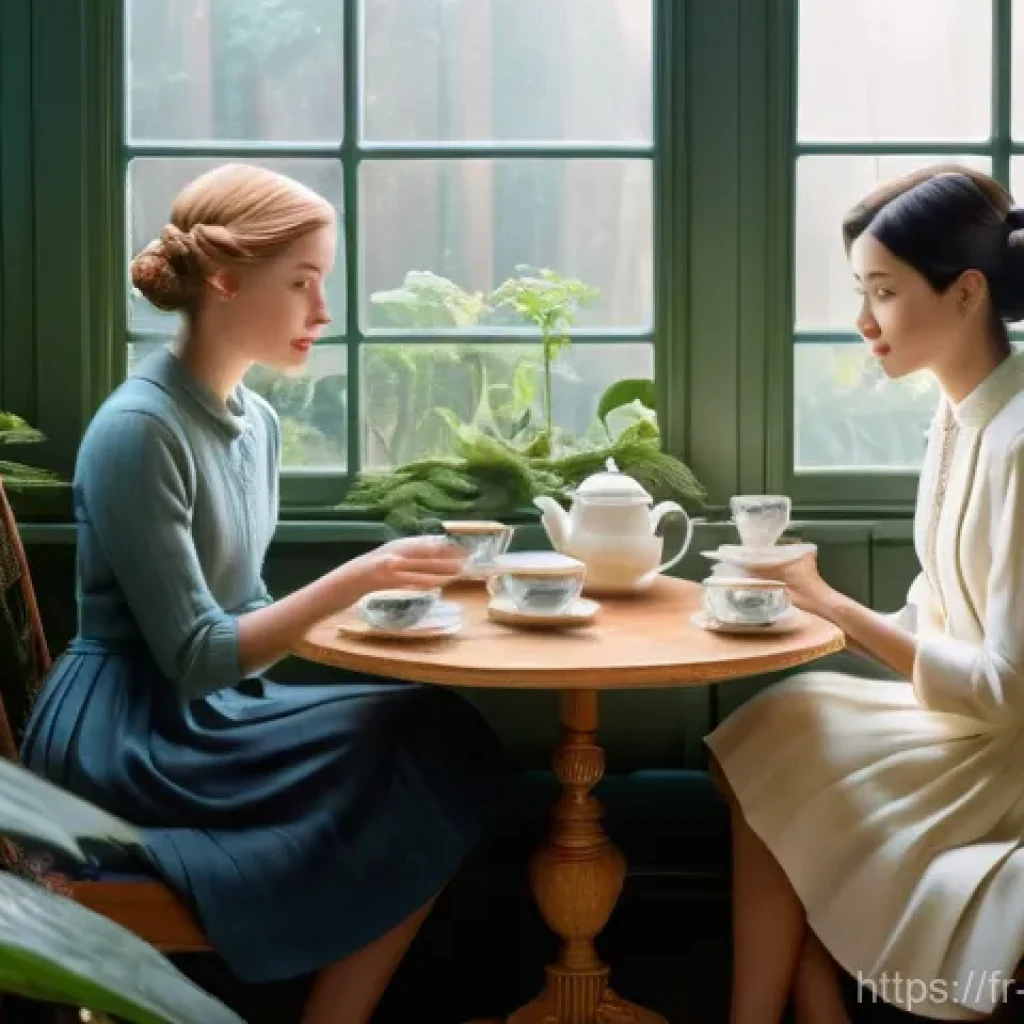 리버스 1999 팬들의 최고의 창작물 - **Prompt 1: Whimsical Afternoon Tea**
"A charming, detailed illustration of Vertin and Sonetto f...