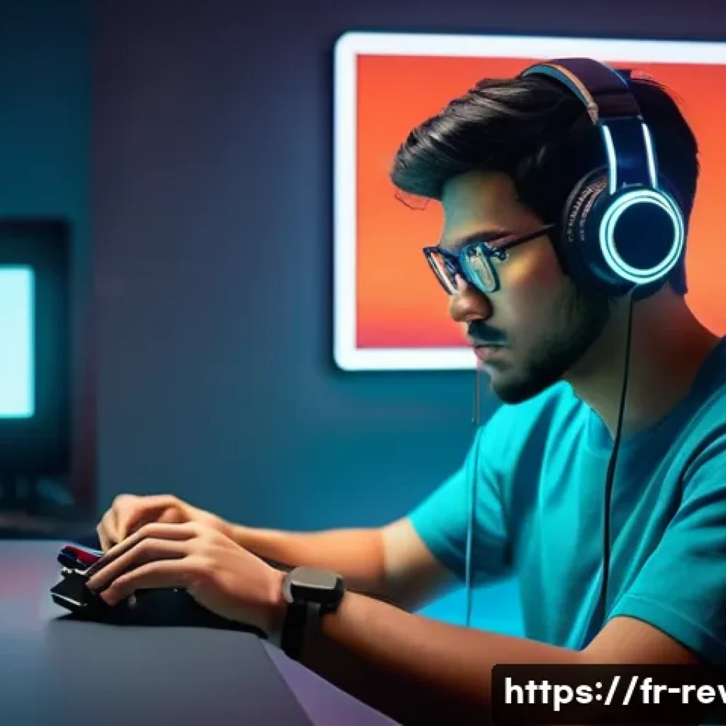 리버스 1999 모바일 앱 성능 테스트 - **Prompt 1: The Demanding Beauty of Reverse: 1999**
A focused, male gamer in his late 20s, weari...