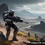 리버스 1999 게임 관련 추천 블로그 - A dynamic tactical battle scene from a futuristic strategy game, featuring diverse characters in det...