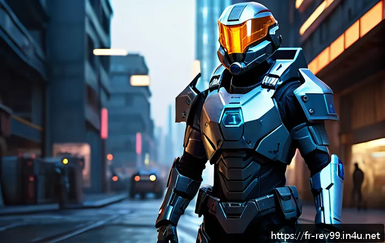 리버스 1999 유저 투표로 뽑은 베스트 캐릭터 - A versatile video game protagonist in futuristic tactical armor, standing confidently on a dynamic b...