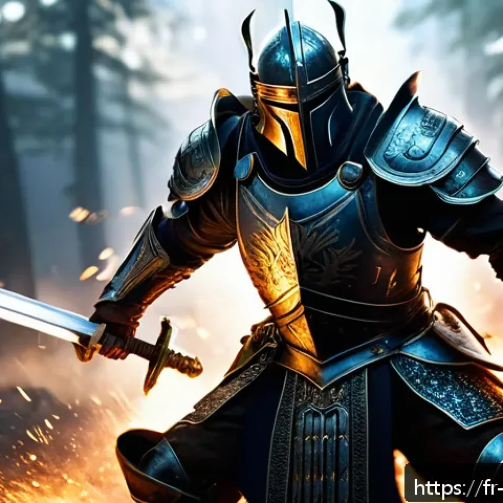 리버스 1999 각 클래스별 특징 - A dynamic warrior character clad in reinforced heavy armor, wielding a massive sword mid-charge on a...