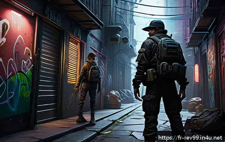 리버스 1999 공식 가이드북 다운로드 - A dynamic fantasy game scene set in a mysterious urban environment inspired by late 1990s aesthetics...
