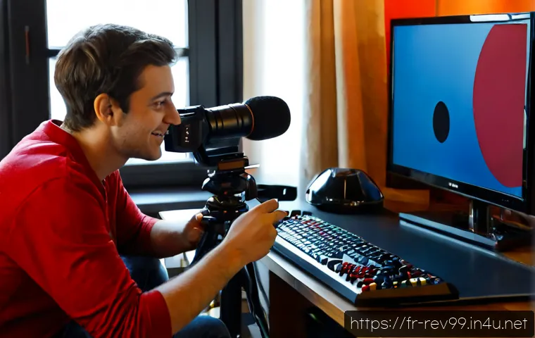 리버스 1999 크리에이터 콘텐츠 - Photorealistic French gaming creator recording a fantasy strategy game review in a cozy Paris apartm...
